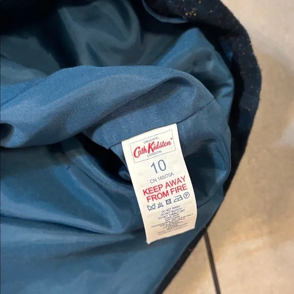 Cath Kidston london deep teal tweed Skirt 10 excellent condition preppy classic - Picture 3 of 8